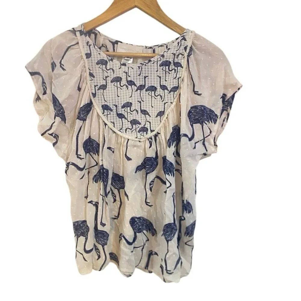Corey Lynn Calter Anthropologie wild flamingo top size small